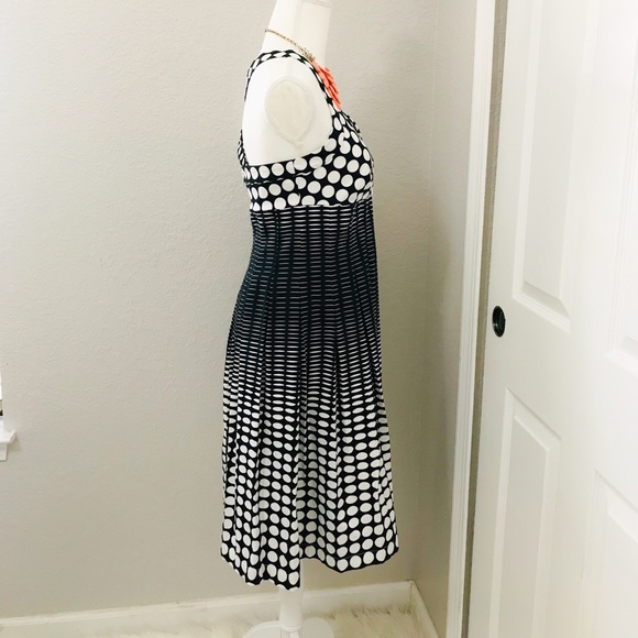 SOLD Dana Buchman A-Line Polka Dot Midi Dress - Picture 3 of 8